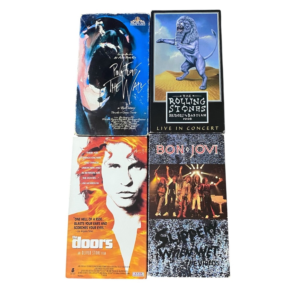 * Classic Rock Band VHS Collection Pink Floyd Rolling Stones Doors Bon Jovi